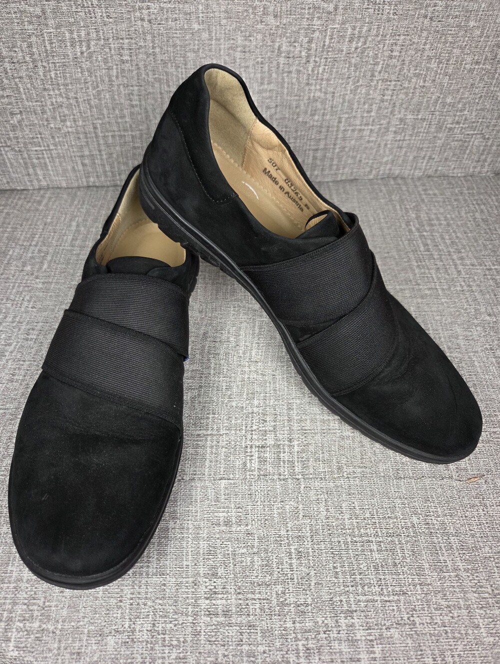 HARTJES XS Black Suede Comfort Loafers Austria Womens Shoes UK 7.5 US 9.5/10